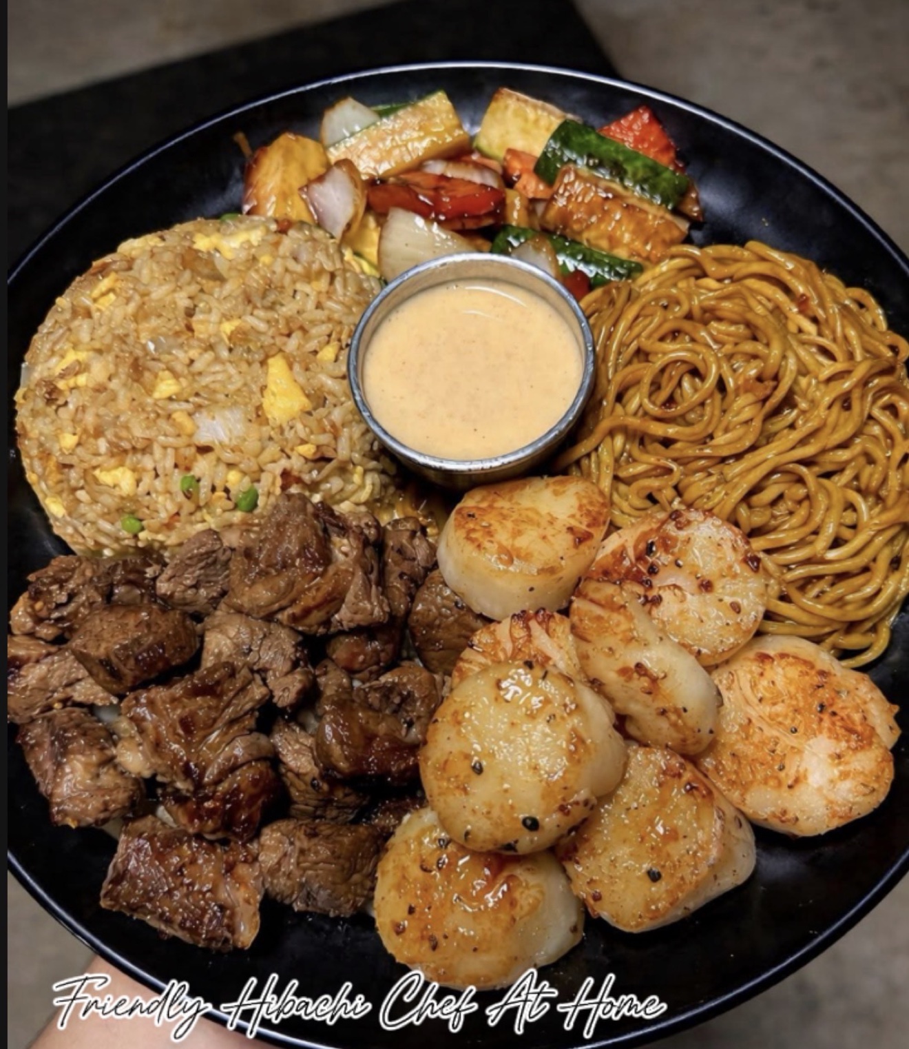 Backyard hibachi party with the chef at work in Apollo Beach