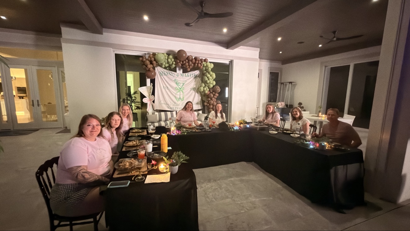 Chef performing the flaming onion volcano at a Florida birthday party